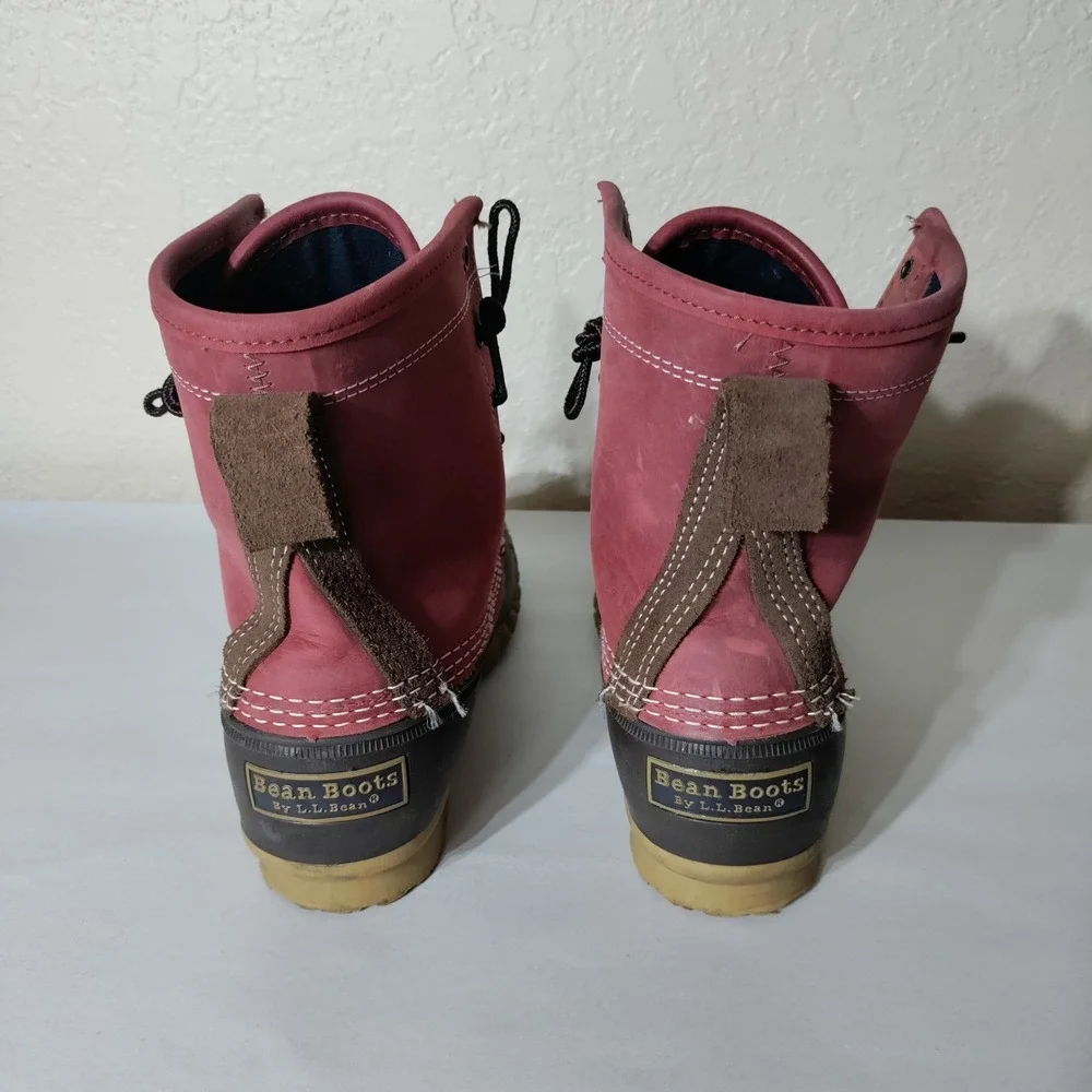 L.L. Bean Boots Mens 7 M Red Brown Duck‎ Boots Made in USA 504776